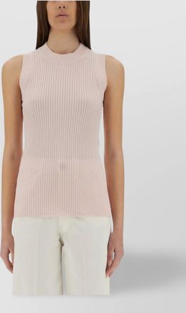 Sportmax fitted sleeveless ribbed crew neck top