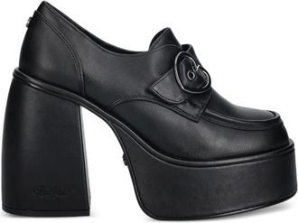 Buffalo 125 mm pumps met plateauzool en hartgesp - Zwart