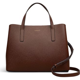Radley London Dukes Place - Texure Medium Ziptop Satchel Bag in Chocolate at Nordstrom