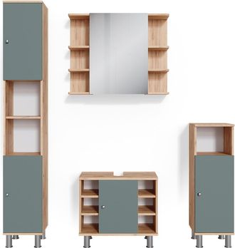 Vicco Conjunto De Muebles De Ba&ntilde;o Fynn, Verde, 4 Piezas