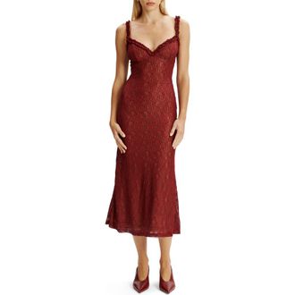 Bardot Alegra Stretch Lace Dress in Burgundy at Nordstrom Rack, Size 12