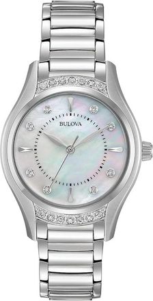 Bulova Stainless Steel Diamond Accent Ladies Watch