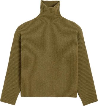 Ami funnel-neck wool sweater - Green
