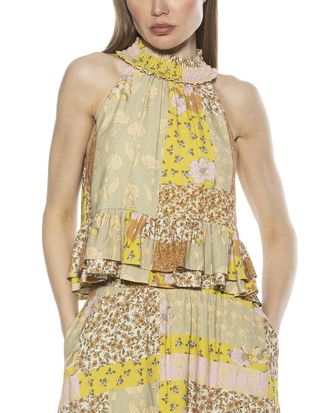 Alexia Admor Roth Linen-Blend Top