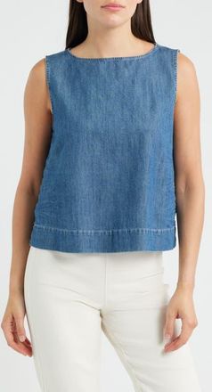 Frank & Eileen Denim Sleeveless Shell in Distressed Indigo Washed Denim at Nordstrom, Size X-Small