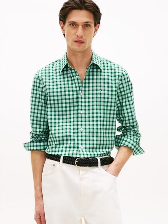 Tommy Hilfiger Mens Regular Fit Check All-Day Shirt - Green - XXL