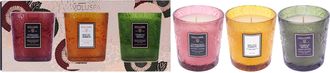 Voluspa Japonica Collection Demi Candle Trio by Voluspa for Unisex - 3 Pc 5oz Foraged Wildberry Candle, 5oz Baltic Amber Candle, 5oz Temple Moss Candle