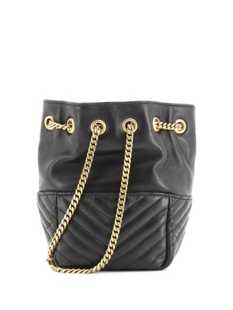 Saint Laurent Joe Matelasse Chevron Leather Mini bucket bag - Nero