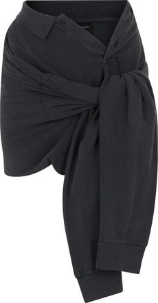 Balenciaga Fabric Skirt with Wrap Design - Dames - Korte rokken - Grijs - XS - Katoen - Rokken