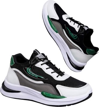 Generic Mens Trainers Running Walking Shoes Lightweight Sport Fashion Training Sneakers Casual Comfortable Breathable (Black and White, UK Footwear Size Syste