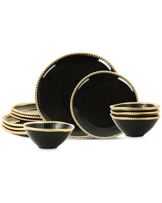 Christian Siriano Akoya 12Pc Porcelain Dinnerware Set