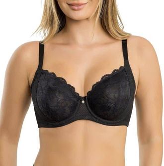 Affinitas Luxlacy Full Coverage Sweetheart Unlined Wire Bra in Black at Nordstrom, Size 36Ddd