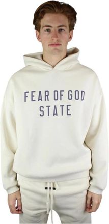 Fear of God Luxe Shell Fleece Hoodie - Heren - Hoodies - Wit - M - Katoen - Hoodies & sweatvesten