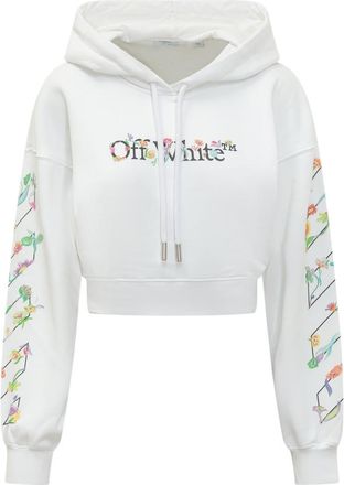 Off-white White Floral Hood Sweatshirt