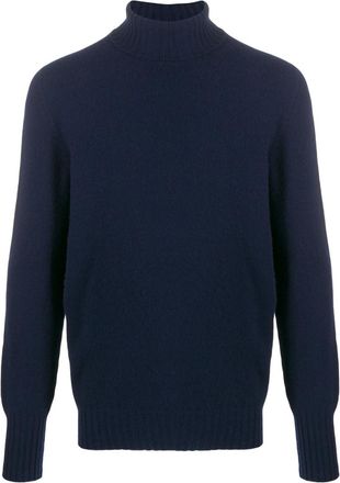 Drumohr Dark Blue HIGH NECK WOOL SWEATER