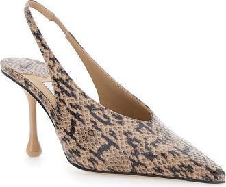 Jimmy Choo London Womens Slingback Pumps Isa Beige Leather Goat