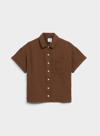 Twik Womens Short-sleeve organic cotton gauze shirt