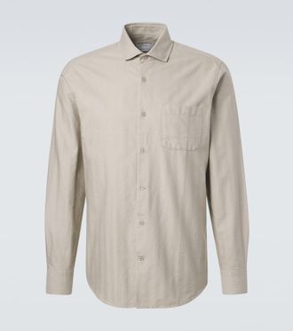 Frescobol Carioca Emilio herringbone denim shirt
