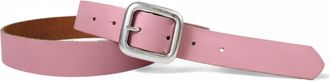Fronhofer Genuine Leather Belt Square Silver Buckle 1.2 inches, Size:waist size 35.5 inch (90 cm), Color:Old Rose