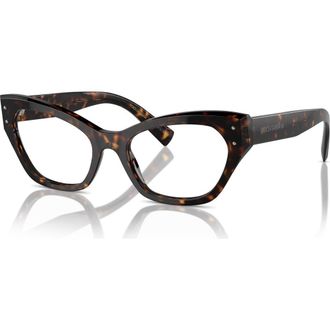 Dolce & Gabbana 54mm Cat Eye optical glasses in Tortoise at Nordstrom