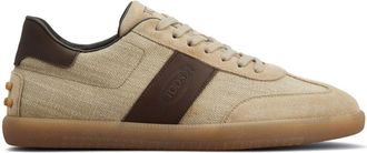 Tod's Tabs panelled sneakers - men - Rubber/Calf Suede/Fabric/Calf Leather - 10.5 - Neutrals
