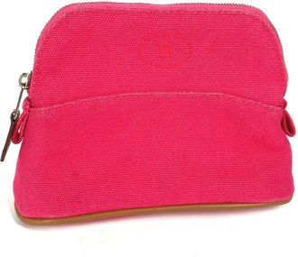 Hermès Bolide Pink Canvas Pouch (Pre-Owned)