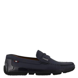 Bally Mens Ink Pintos Leather Loafers