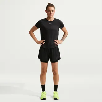 Nike Womens One Dri-FIT High-Waisted 3 2-in-1 Shorts in Black | DX6016-011