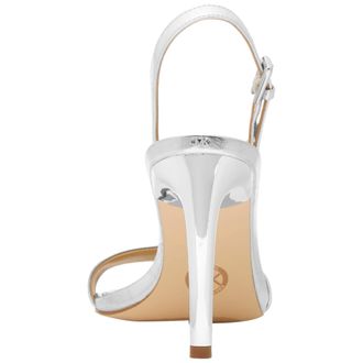 Michael Kors Kasia Heeled Sandal Silver 40R5KAHS1M-040 Womens
