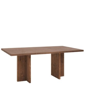Deco Wood Mesa de comedor de madera maciza en tono nogal 160x75cm