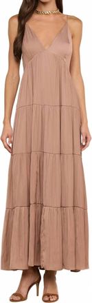 L'agence Womens Lua Tiered Maxi Dress In Hazelnut
