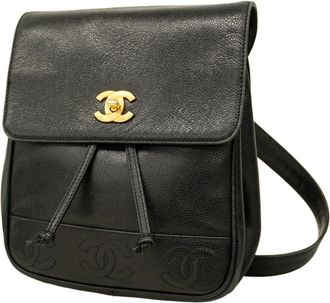 Chanel Black Grained Calfskin Backpack (Pre-Owned)