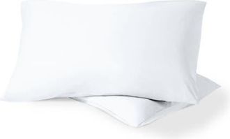 Bare Home 100% Organic Cotton Percale Cooling Pillowcase Set in White at Nordstrom, Size Standard