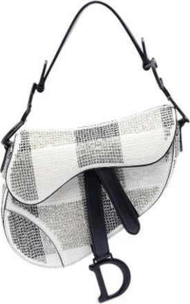 Dior Pre-owned Mini Saddle Bag - Dames - Vintage Schoudertas - Wit - ONE Size - Leer - Vintage