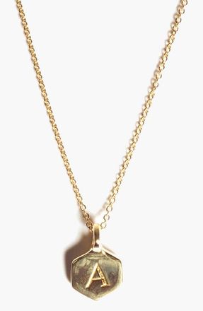 Odette New York Monogram Charm Necklace in Letter A at Nordstrom