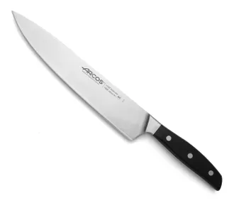 Arcos Cuchillo Cocinero Manhattan - Cuchillos De Hoja Ancha, Filo Liso, Estable Y Fuerte. Cuchillo Multiusos