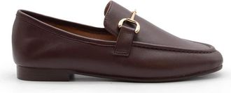 Bibi Lou Bordeaux Leren Mocassin met Gouden Klem - Dames - Loafers - Rood - 36 EU - Leer - Schoenen
