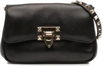 Valentino Pre-owned Cross Body Bags, female, Black, Size: ONE SIZE Pre-owned Leather Crossbody Bag