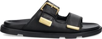 Marc O'Polo buckle-detail leather slides - women - Leather/Leather/Rubber - 40 - Black