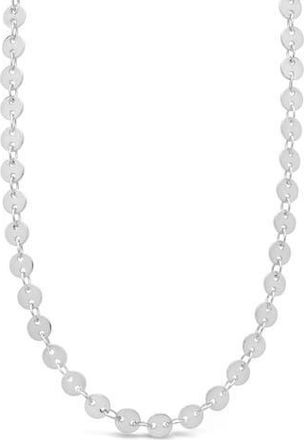 Sterling Forever 14K Rose Gold Plated Brass Disk Linked Necklace in Silver at Nordstrom Rack