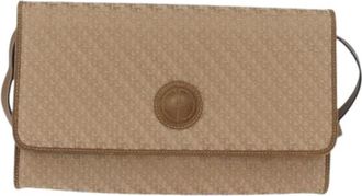 Gucci Pre-owned Vintage Canvas Schoudertas - Dames - Vintage Schoudertas - Beige - ONE Size - Leer - Vintage