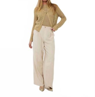 Esqualo Cira Button Lurex Cardigan In Gold