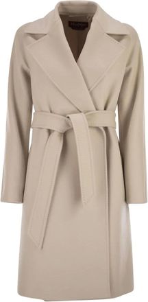 Max Mara Dravenna belted coat - women - Virgin Wool - 38 - Neutrals