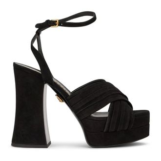 Moschino Sandal with heel and plateau - female - Moschino - High Heel Sandals - Black - 3 UK - Shoes