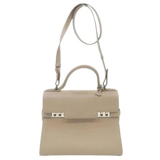 Delvaux Pre-owned Tempete Supple Calf Bag - Dames - Pre-owned - Beige - Maat: ONE Size Leer