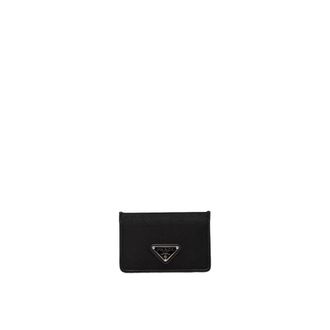 Prada Wallets & Cardholders, female, Black, Size: ONE SIZE Nylon and Leather Card Holder