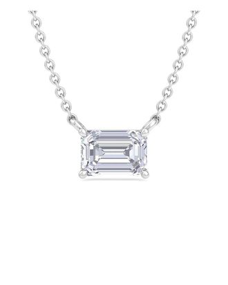 SuperJeweler Superjeweler Silver 1.00 Ct. Tw. Lab-Grown Diamond Necklace