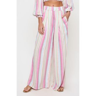 L*Space Palma Wide Leg Pants in San Tropez Stripe at Nordstrom Rack, Size Large
