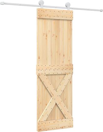 vidaXL Puerta Corredera Natural Y Blanco 70 X 210 Cm Vidaxl