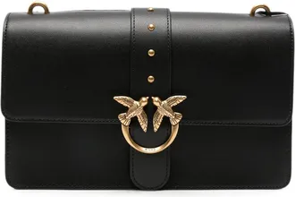 Pinko Black Leather Love One Classic Handbag